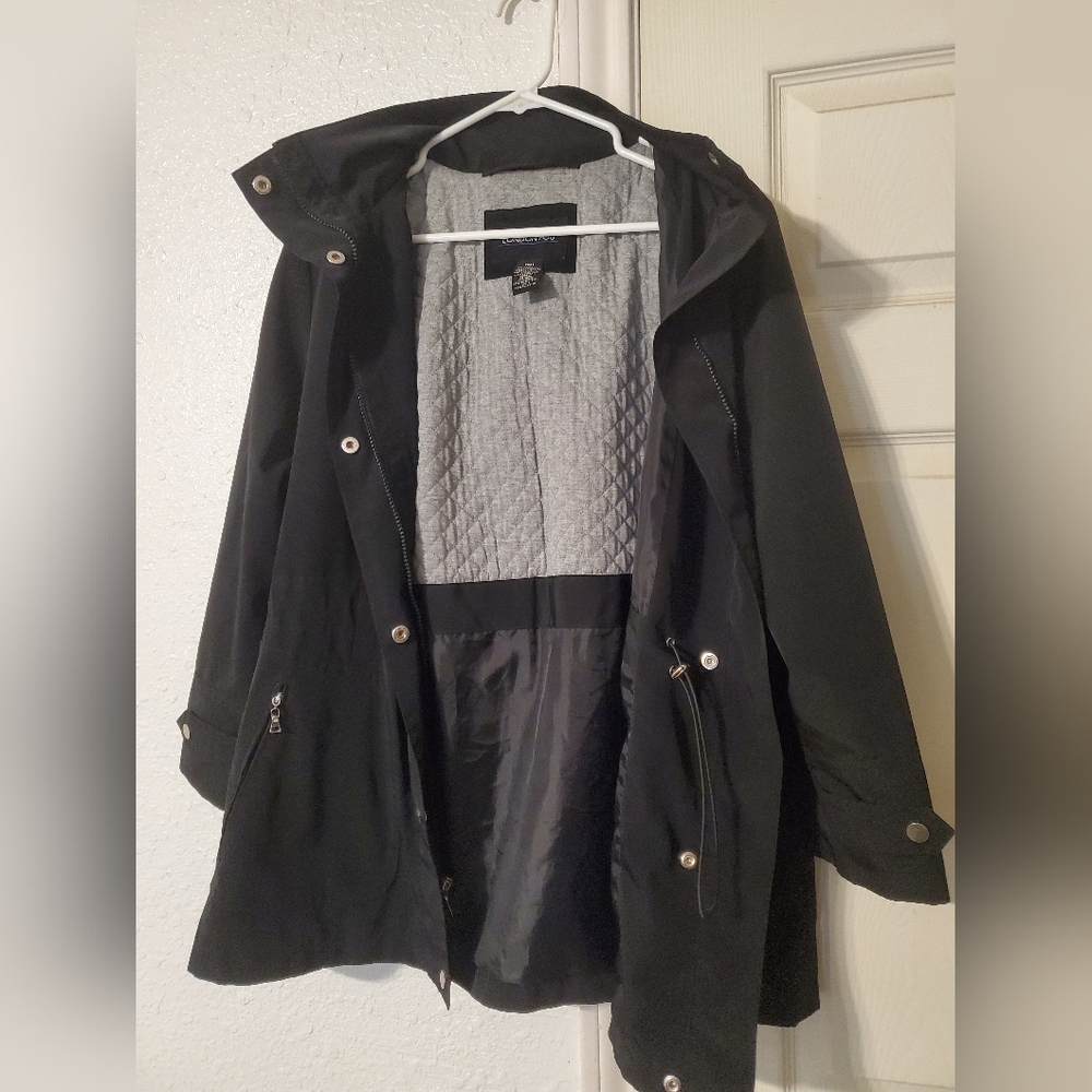 Black Rain Jacket with Quilted Lining